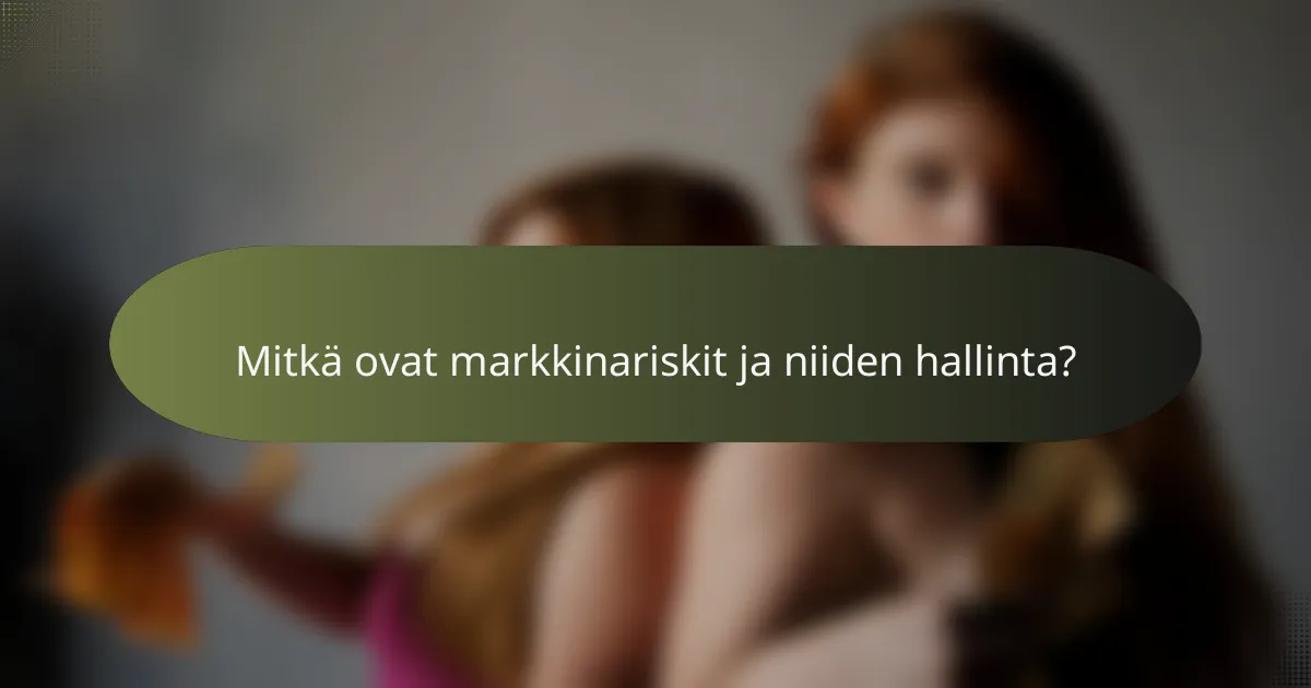 Mitkä ovat markkinariskit ja niiden hallinta?
