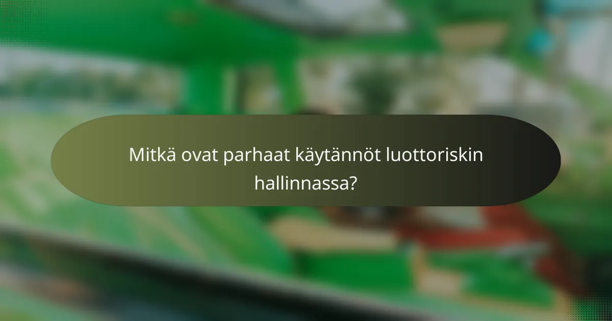 Mitkä ovat parhaat käytännöt luottoriskin hallinnassa?