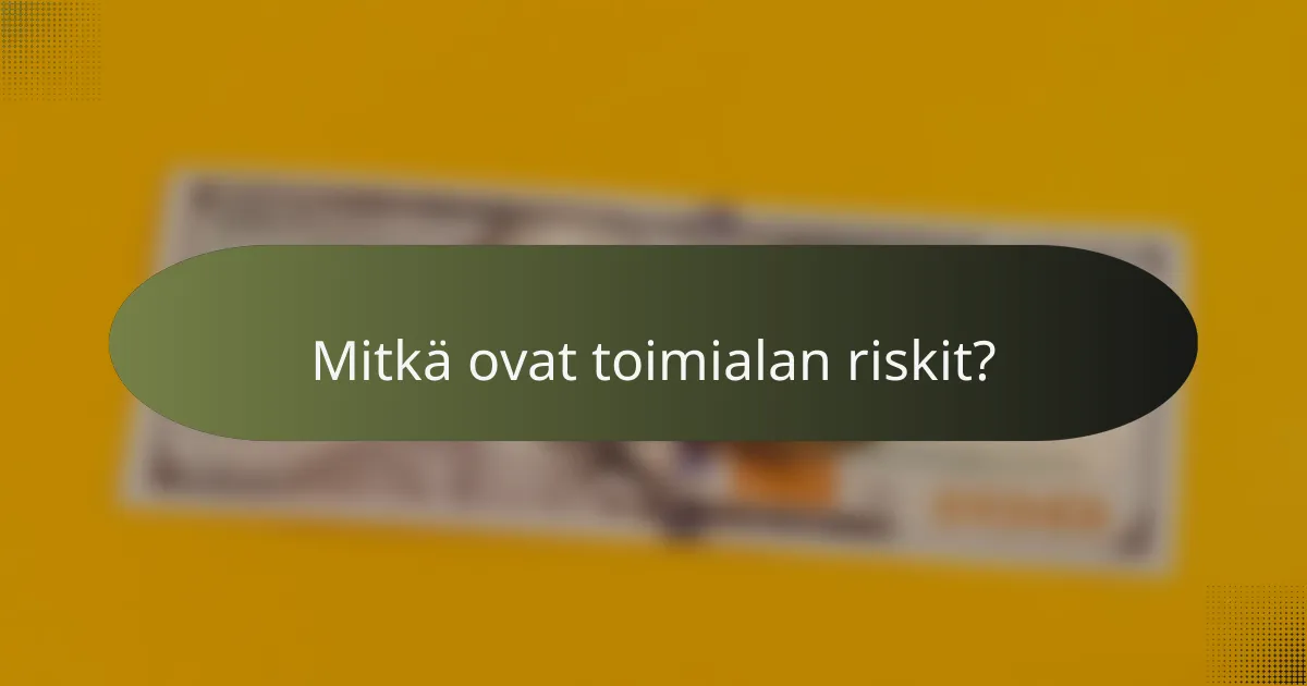 Mitkä ovat toimialan riskit?